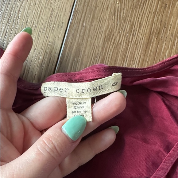 Paper Crown Deep Red Ruffle Blouse - Picture 6 of 8